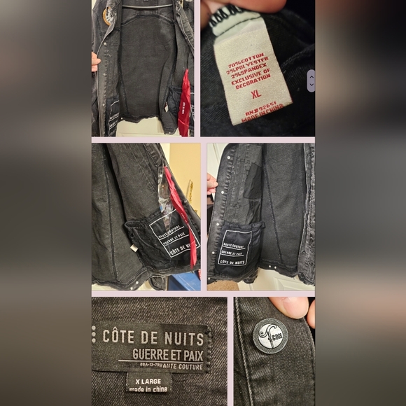 NWT-COTE DE NUITS "Alice in Wonderland/Mad Hatter" Themed  Denim Jean Jacket XL - Picture 4 of 16